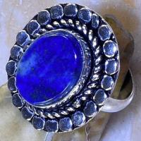 Lpc 253c bague chevaliere t54 lapis lazuli 20x30mm bijou ethnique afghan argent 925 achat vente