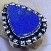 Lpc 254b bague chevaliere t54 lapis lazuli 20x30mm bijou ethnique afghan argent 925 achat vente