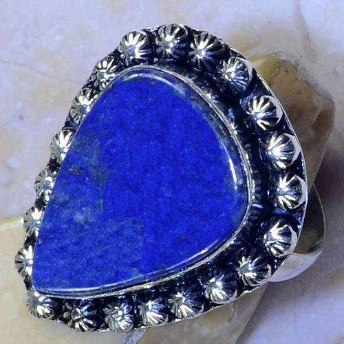 Lpc 254c bague chevaliere t54 lapis lazuli 20x30mm bijou ethnique afghan argent 925 achat vente
