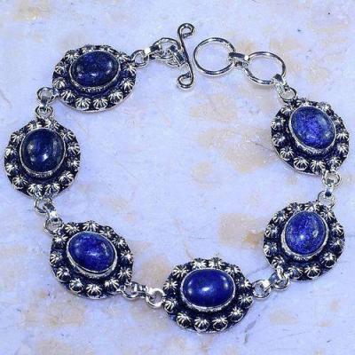 Lpc 256b bracelet lapis lazuli bleu bijou ethnique tibet afghan afghanistan argent 925 achat vente