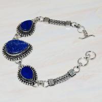 Lpc 270a bracelet lapis lazuli 22x15mm egyptien afghan bijou argent 925 achat vente