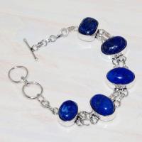 Lpc 279d bracelet 26gr lapis lazuli 12x16mm egyptien afghan bijou argent 925 achat vente