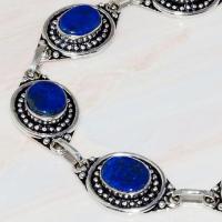 Lpc 288c bracelet 22gr lapis lazuli 10x15mm egyptien afghan bijou argent 925 achat vente