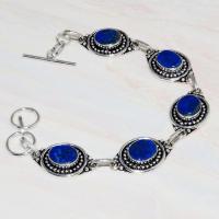 Lpc 288d bracelet 22gr lapis lazuli 10x15mm egyptien afghan bijou argent 925 achat vente