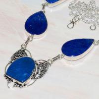 Lpc 291b collier sautoir parure 34gr lapis lazuli bijou ethnique afghan argent achat vente