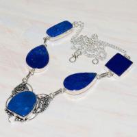 Lpc 291d collier sautoir parure 34gr lapis lazuli bijou ethnique afghan argent achat vente