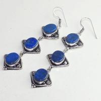 Lpc 293b boucles pendant oreilles 19gr lapis lazuli bijou ethnique argent achat vente