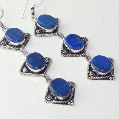 Lpc 293c boucles pendant oreilles 19gr lapis lazuli bijou ethnique argent achat vente