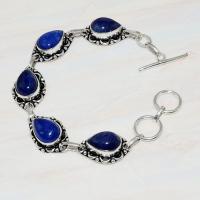 Lpc 296a bracelet 20gr lapis lazuli 10x15mm egyptien afghan bijou argent 925 achat vente