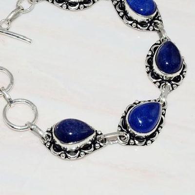 Lpc 296b bracelet 20gr lapis lazuli 10x15mm egyptien afghan bijou argent 925 achat vente