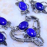 Lpc 300c collier boucles oreilles 60gr lapis lazuli tibet chine afghan bijou argent 925 achat vente