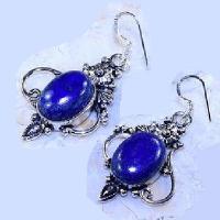 Lpc 300e collier boucles oreilles 60gr lapis lazuli tibet chine afghan bijou argent 925 achat vente