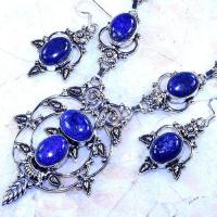 Lpc 306b collier boucles oreilles lapis lazuli tibet chine afghan bijou argent 925 achat vente