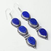 Lpc 309a boucles oreilles lapis lazuli tibet chine afghan bijou argent 925 achat vente
