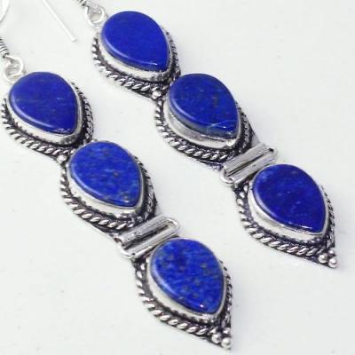 Lpc 309c boucles oreilles lapis lazuli tibet chine afghan bijou argent 925 achat vente