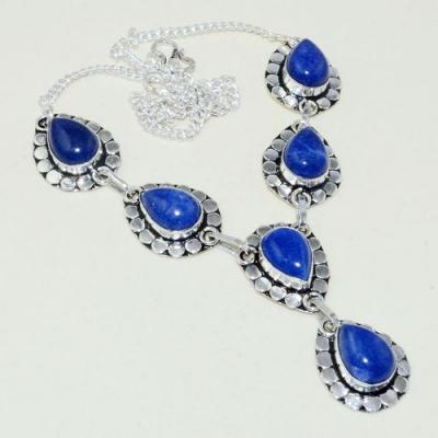 Lpc 310a collier parure sautoir lapis lazuli tibet chine afghan bijou argent 925 achat vente