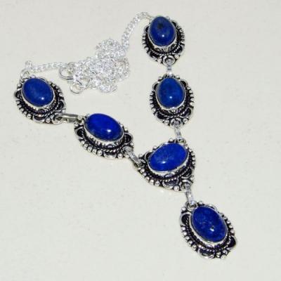 Lpc 317a collier parure sautoir lapis lazuli tibet chine afghan bijou argent 925 achat vente