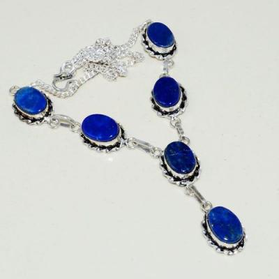 Lpc 318a collier parure sautoir lapis lazuli tibet chine afghan bijou argent 925 achat vente