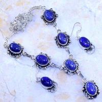 Lpc 328a collier boucles oreilles lapis lazuli tibet chine afghan bijou argent 925 achat vente
