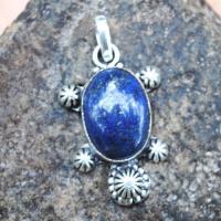 Lpc 342c pendentif pendant tortue lapis lazuli achat vente bijou ethnique egyptien afghan argent 925