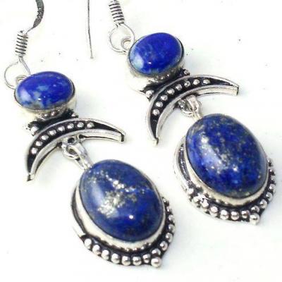 Lpc 355c boucles oreilles lapis lazuli achat vente bijou ethnique egyptien afghan argent 925