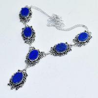 Lpc 366d collier sautoir parure 31gr lapis lazuli ethnique afghan argent achat vente