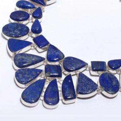 Lpc 375b collier sautoir parure 136gr lapis lazuli ethnique afghan argent achat vente