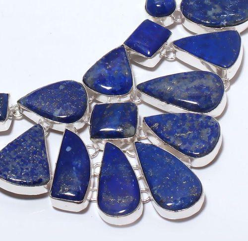 Lpc 375c collier sautoir parure 136gr lapis lazuli ethnique afghan argent achat vente