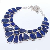 Lpc 375d collier sautoir parure 136gr lapis lazuli ethnique afghan argent achat vente