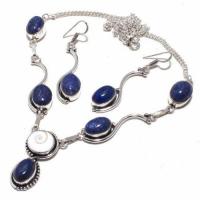 Lpc 377d collier boucles oreilles parure shiva 36gr lapis lazuli ethnique bijou argent achat vente