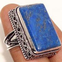 Lpc 381b bague chevaliere t52 16gr lapis lazuli 18x26mm tibet afghan bijou argent 925 achat vente