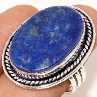 Lpc 387a bague chevaliere t57 10gr lapis lazuli 18x25mm tibet afghan bijou argent 925 achat vente