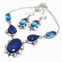 Lpc 401d collier boucles oreilles 45gr lapis lazuli 24x35mm bijoux ethniques argent achat vente