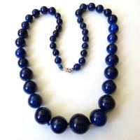 Lpc 434a collier parure sautoir pendant 16gr lapis lazuli 8 14mm bijoux ethnique achat vente