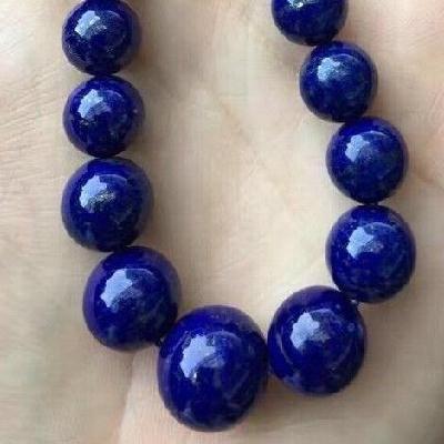 Lpc 434a collier parure sautoir pendant 16gr lapis lazuli 8 14mm bijoux ethnique achat vente