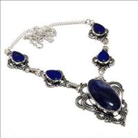 Lpc 438a collier sautoir parure 35gr lapis lazuli 20x40mm bijoux ethniques argent achat vente
