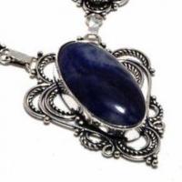 Lpc 438c collier sautoir parure 35gr lapis lazuli 20x40mm bijoux ethniques argent achat vente