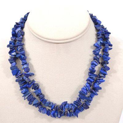 Lpc 470a collier 100gr 90cm lapis lazuli nuggets 10x5mm bijoux ethniques