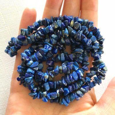 Lpc 478a collier 90gr 90cm lapis lazuli nuggets 10x5mm bijoux ethniques