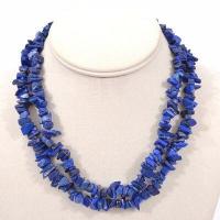 Lpc 478a collier 90gr 90cm lapis lazuli nuggets 10x5mm bijoux ethniques
