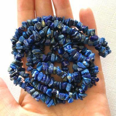 Lpc 478a collier 90gr 90cm lapis lazuli nuggets 10x5mm bijoux ethniques
