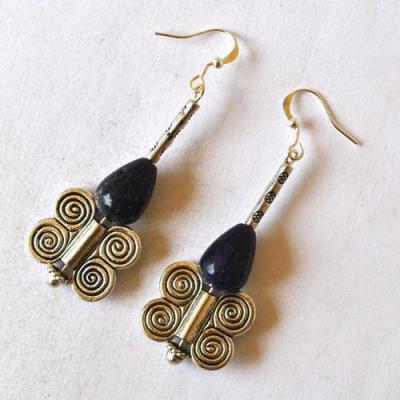 Lpc 496 boucles oreilles egyptienne orientales lapis lazuli 60mm 11gr argent925 1