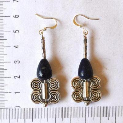 Lpc 496 boucles oreilles egyptienne orientales lapis lazuli 60mm 11gr argent925 1 