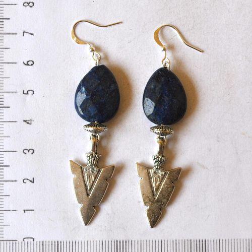 Lpc 497 boucles oreilles egyptienne orientales lapis lazuli 70mm 12gr argent925 2