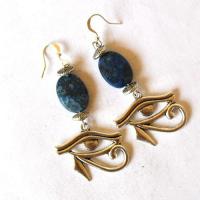 Lpc 498 boucles oreilles egyptienne orientales lapis lazuli 70mm 14gr argent925 5
