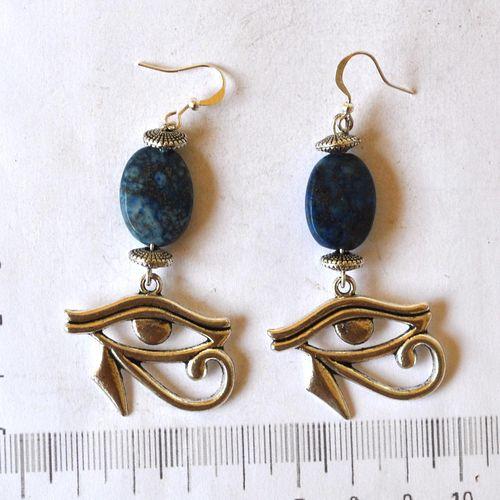 Lpc 498 boucles oreilles egyptienne orientales lapis lazuli 70mm 14gr argent925 7