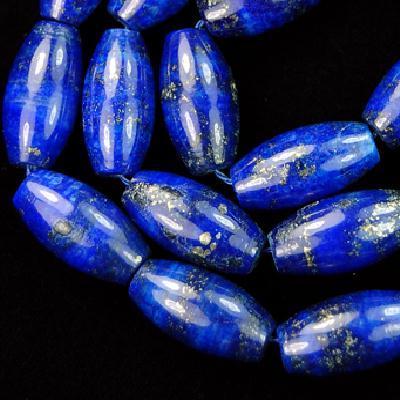 Lpp 001d lot 20xperles lapis lazuli 10x20mm olivettes polie loisirs creatifs creation bijou