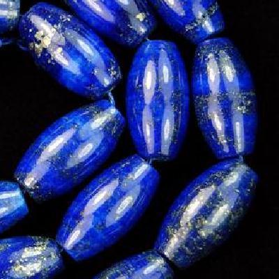 Lpp 001d lot 20xperles lapis lazuli 10x20mm olivettes polie loisirs creatifs creation bijou