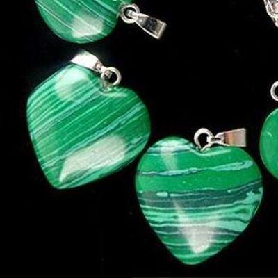 Mal 000ac pendentif pendant coeur porte bonheur 2 8gr malachite 20mm achat vente bijoux argent 925