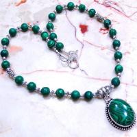 Mal 033c collier parure malachite achat vente bijoux argent 925 ethnique